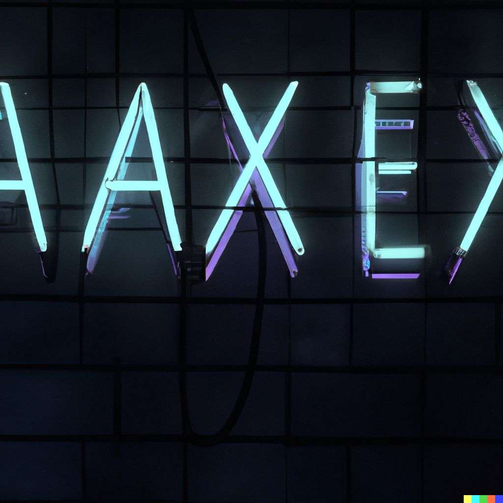a representation of anxiety, neon sign on a black wall